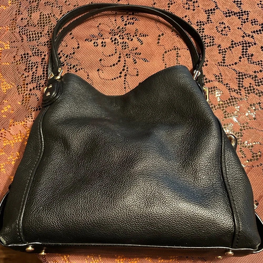 Cute Coach Black Leather Hobo Bag/Purse